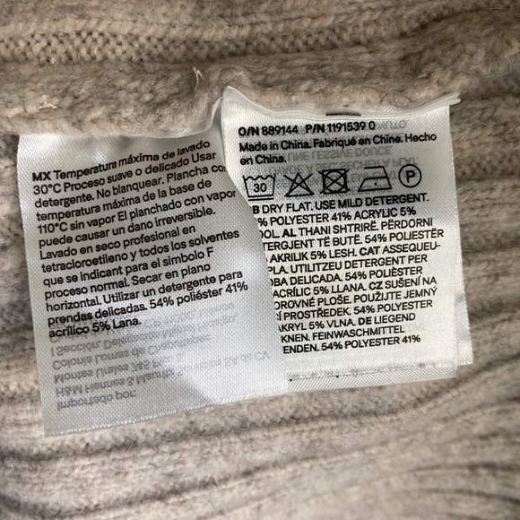 Rib Knit Mini Flare Sweater Dress Oatmeal Grey/Cream NWOT - Picture 6 of 7